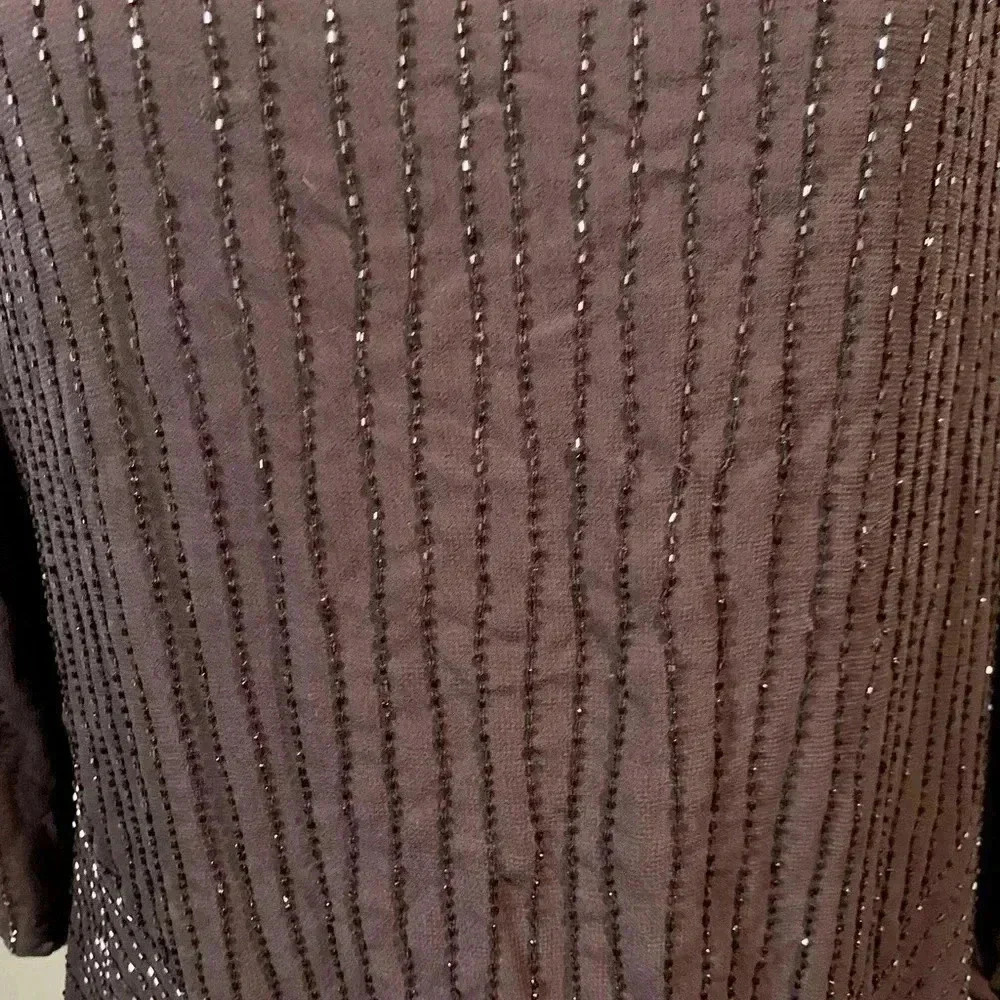 NWT Jennifer Lopez  Navy Blue Beaded Dress Size L - Picture 2 of 7